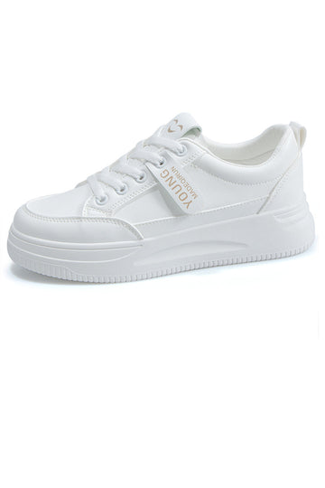 Vita platta avslappnade sneakers